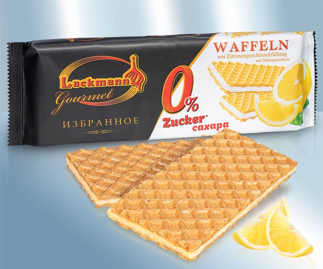 Angeröstete Waffeln mit Zitronencremefüllung, 0% Zucker 3 Angeröstete Waffeln mit Zitronencremefüllung, 0% Zucker