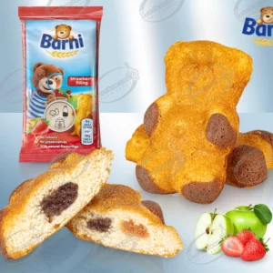 Süßgebäck mit Apfel-und Erdbeergeschmack
